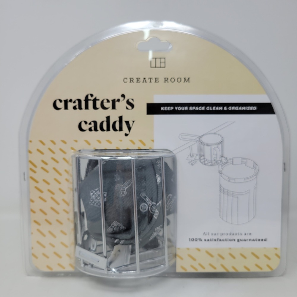 Create Room Crafter's Caddy Desk Organizer Cup Holder Clamp-on Chrome New